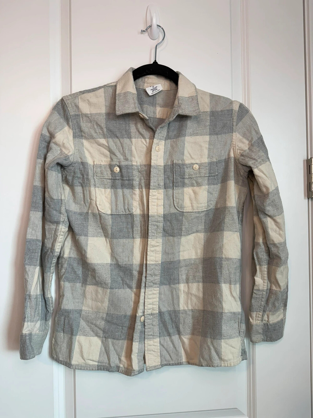 Gap unisex plaid gray button down XL shirt kids fall